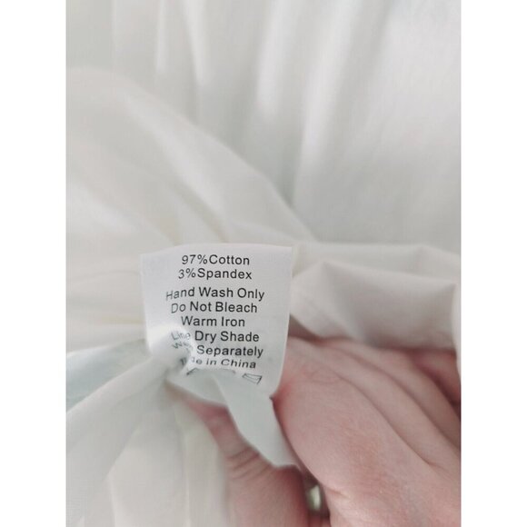 Marie By Victoria Dunn Amelie White Cotton Provence Long Sleeves Midi Dress XS - Picture 11 of 14